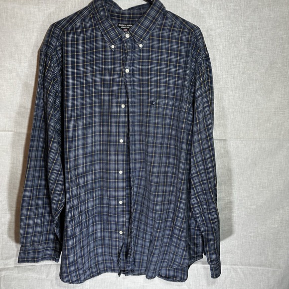 Ralph Lauren Jeans Co. Other - Ralph Lauren Jeans Co Button Down Flannel XXL Blue Yellow Plaid Shirt Excellent
